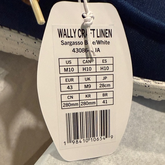 Hey Dude Wally Craft Linen Sargasso Blue/White Loafers - Picture 4 of 4